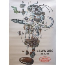 POSTER - ENGINE JAWA 350/354 - ( 96 x 68cm )